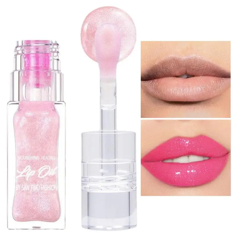 Aceite labial que cambia de Color, Ph, transparente, nutritivo, brillo, bálsamo labial, glaseado, cuidado de labios, hidratante