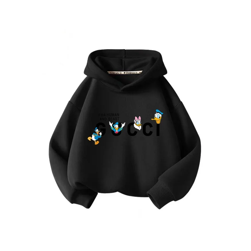 Disney Donald Duck hipster sweatshirt Kids Hoodie Cartoon print Mickey Mouse Kids sweatsuit Boys Girls hooded crewneck graffiti