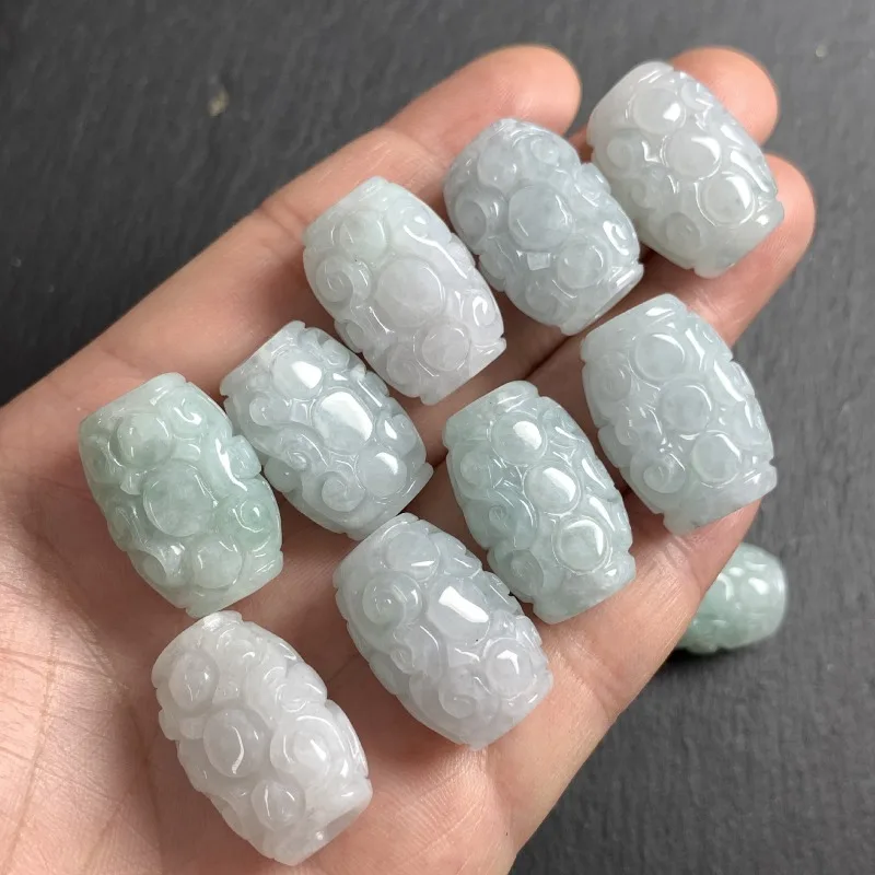 

2 шт. натуральные бусины из мьянманского жадеита, аксессуары для рукоделия, серьги, модные украшения, настоящие ювелирные изделия, талисман, роскошные подарки для женщин