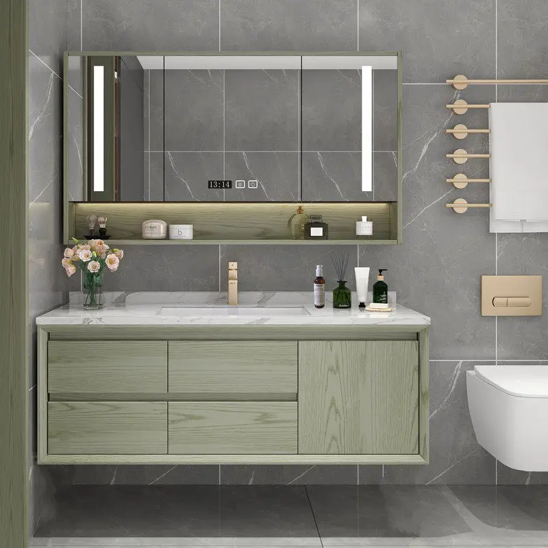 Simple Modern Bathroom Cabinets Chinese-style Oak Bathroom Cabinets Smart System Nice Home Furniture Mobili Da Bagno ZY40YSG