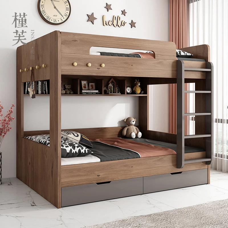 YY Bunk Bed Same Width Bunk Bed Parallel Height-Adjustable Bed Adult Upper and Lower Bed