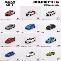 MINIGT 1/64 Honda Civic Type R 2023 Pace Car S2000 (AP2) CR Grand Prix NSX GT3 EVO22 Car Alloy Motor Vehicle Diecast Metal Model