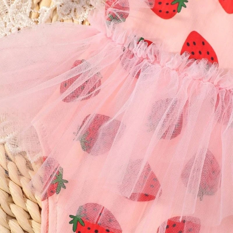 

J15U Strawberry Outfits for Baby Boys Girls Photography Props Outfit Tutu Skirt