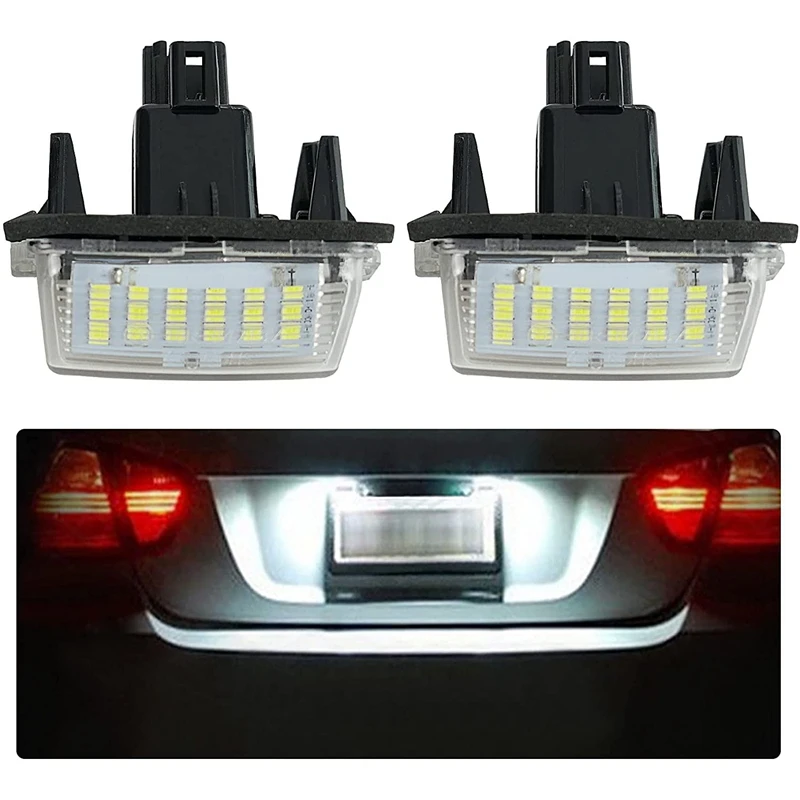 Pair Xenon White LED License Plate Light Tag Lights Lamp For Toyota Camry Corolla Yaris Vitz Prius 2012-2016 81270-0D120