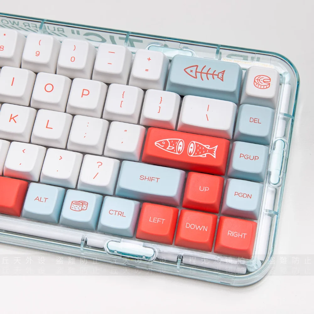 Salmon Keycap  143 keys XDA Height Keycap Set PBT DYE-Sub for 60/64/65/68/87/98104 Mechanical Keyboards