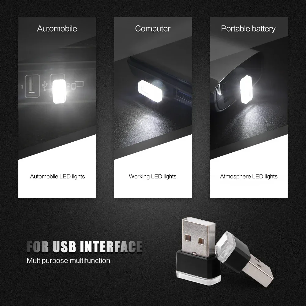 سيارة USB المحيطة ضوء الاكريليك اللون الصدام USB المحيطة ليلة ديكور الإضاءة ضوء اكسسوارات السيارات الداخلية سيارة الديكور