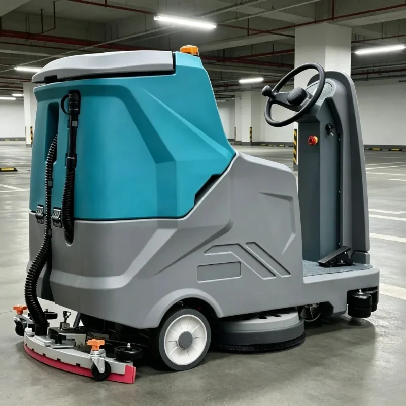 O7 New Condition Industrial Electric Ride-On Workshop Floor Scrubber Cleaning Machine