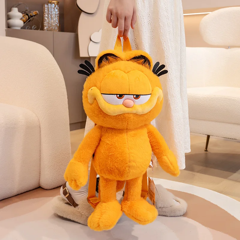 high-capacity Garfield Fat Angry Cat Plush Backpack Animals Lazy Kitty Plush Bag Tiger Skin Simulation Cat Plushies knapsack