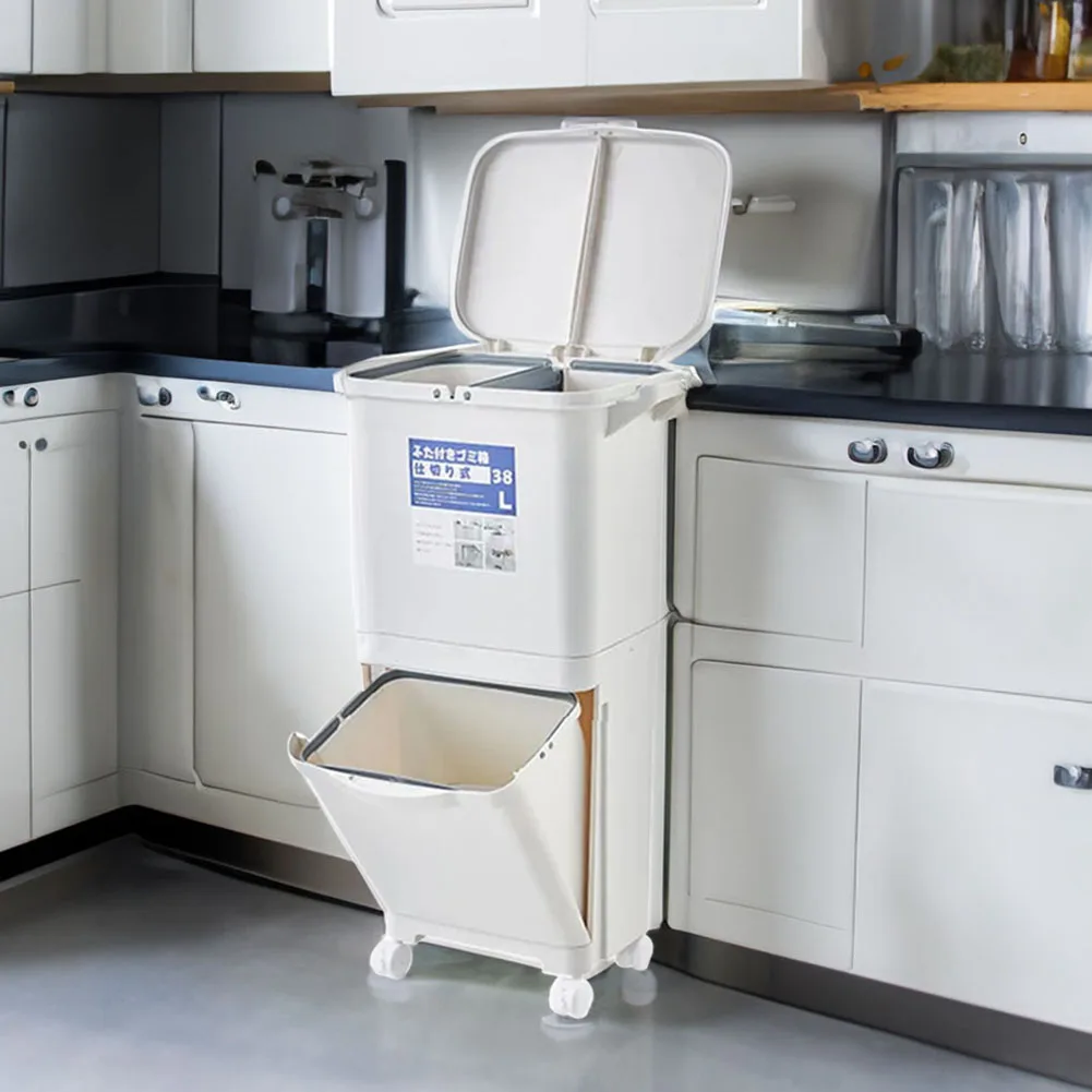 【Lifeideas】38L 2 Compartment Pedal Recycling Waste Bin for Kitchen