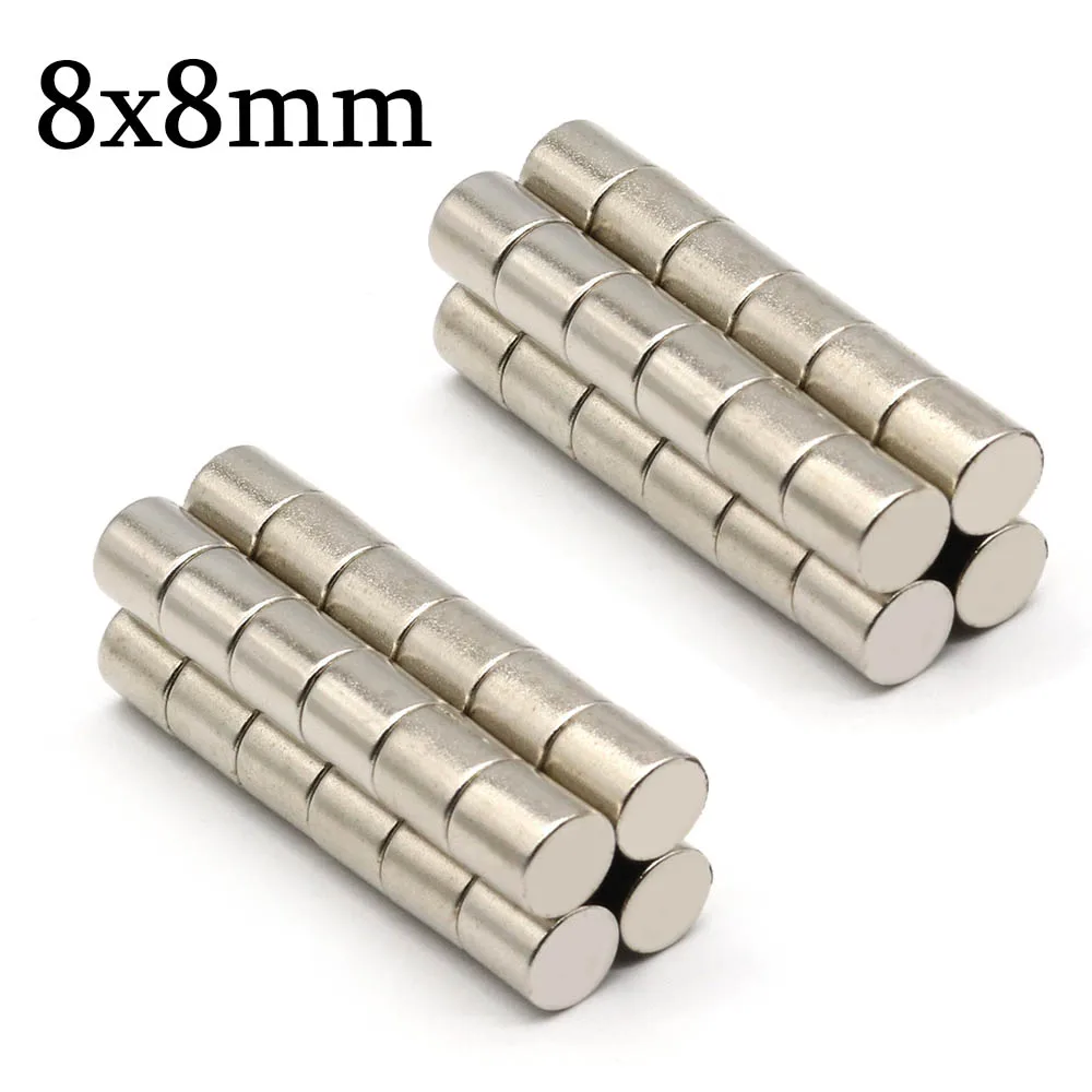 

8mmx8mm Super Strong Round Neodymium Magnet Powerful Magnets N35 small Permanent Magnetic NdfeB Refrigerator Magnet 8x8