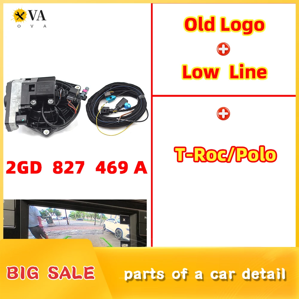 

170 ° flipped view reverse camera without trajectory, suitable for VW POLO T-ROC