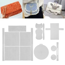 1 Set Rubber/Plastic Mesh Grid Plate For DIY Making Bag Auxiliary Weaving Sewing Embroidery Knitted Piece Handmade Woven Bag New