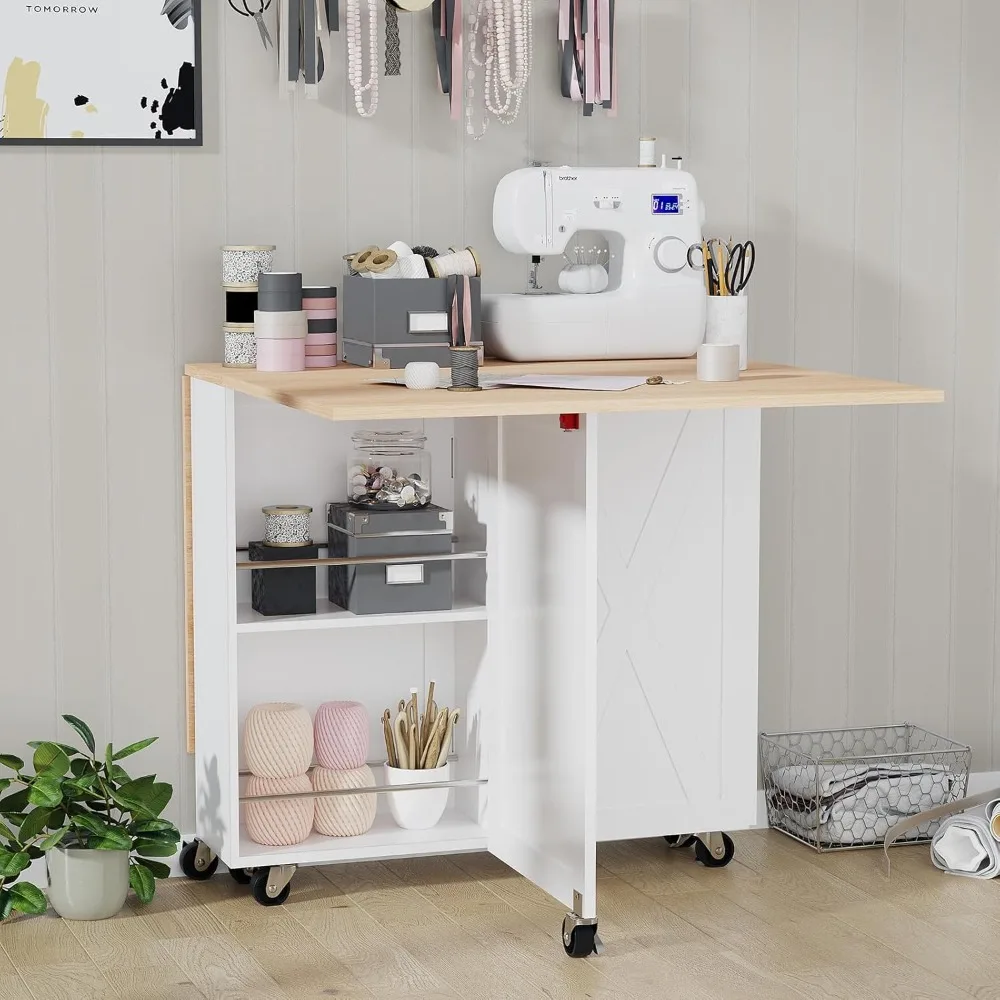 طاولة طعام موفرة للمساحة مع مساحة تخزين وأدراج وعجلات لـ 6 مقاعد في المطبخ