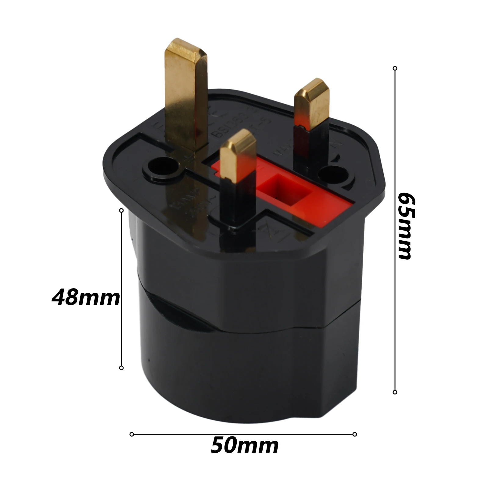 Accessories Adapter Electronic Components Rated 13A With Fuse ABS Plastic AC Universal Adapter Black Brand New