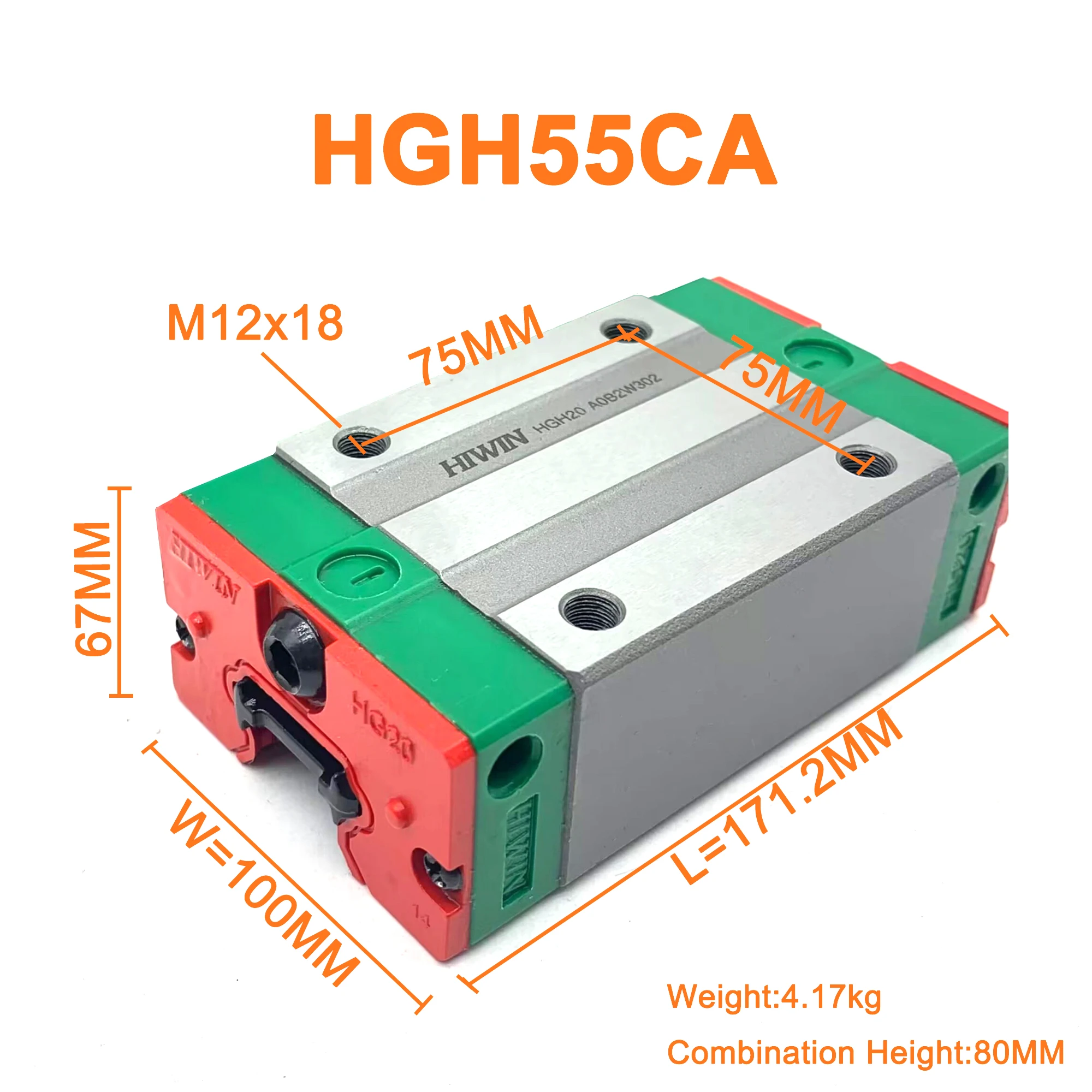HIWIN Linear Guide HGH55CA HGH55CAZ0C HGH55CAZAC GK Block rails for 3D Printer CNC machine Actuator Spindle Guides for Robot