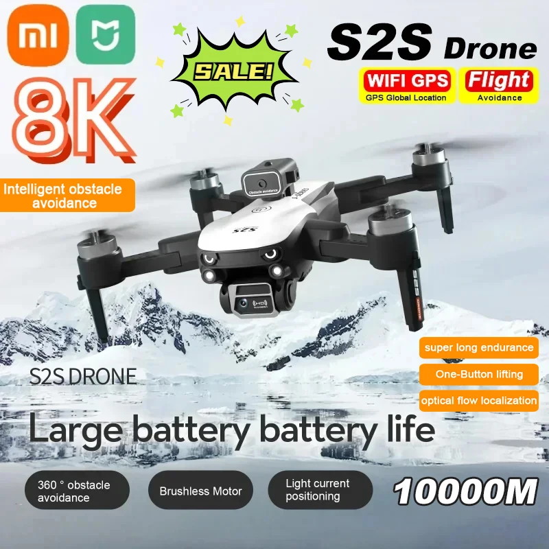 

Xiaomi MIJIA S2S Mini Drone 8K HD Camera Obstacle Avoidance Aerial Photography Brushless Motor Foldable Rc Quadcopter Kid Toys