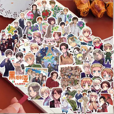 65 st Hetalia APH Anime Periferi-klistermärken DIY-handbok Dekoration Telefonfodral Mugg Skateboard Vattentäta Graffiti-klistermärken 10 best sales coryxkenshin merchandise - №9