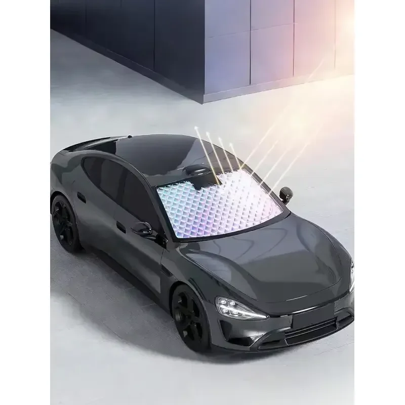 Upgraded Holographic Double-Layer Car Sun Visor – Silver & Diamond Mesh Heat Insulation, Universal for Cars and SUVs
