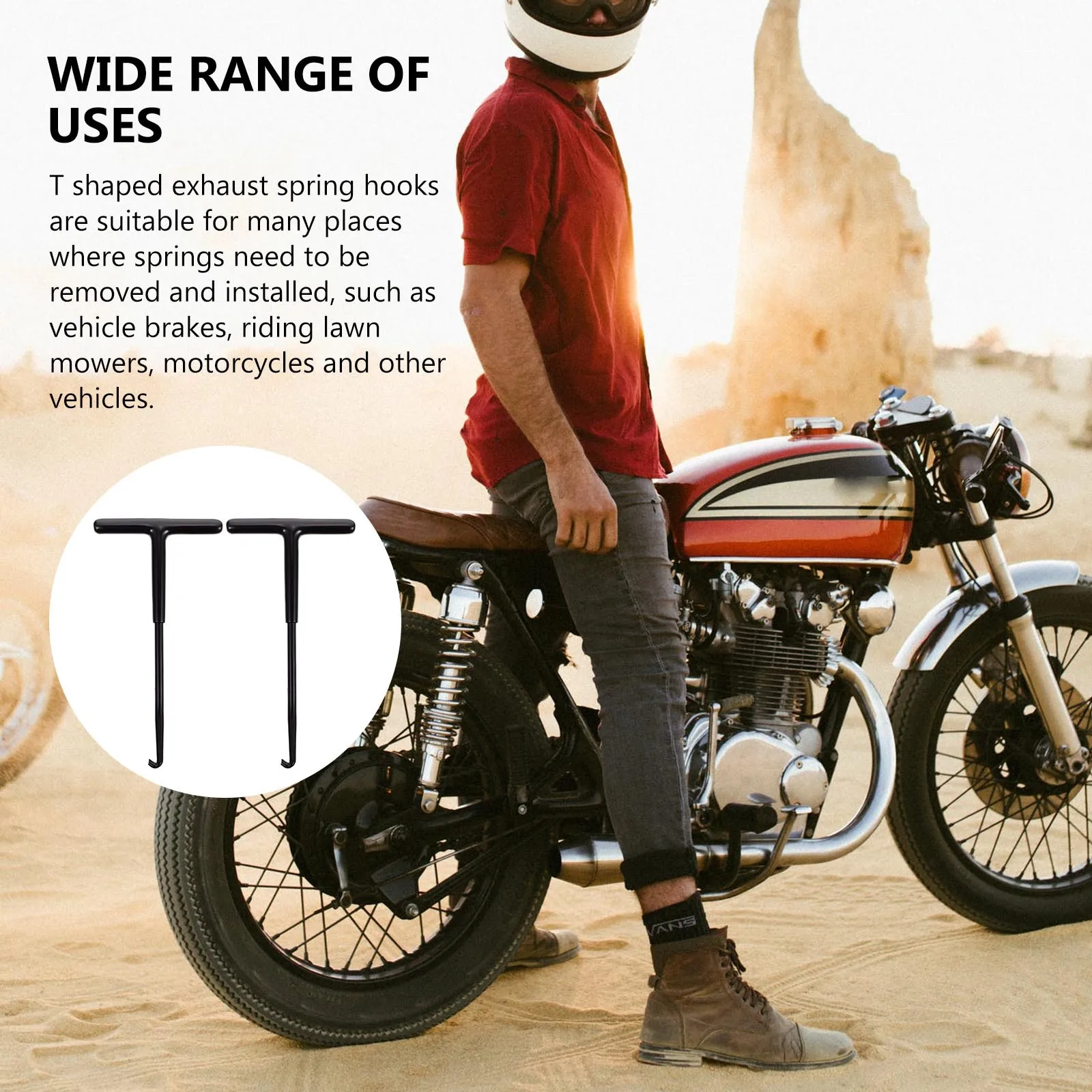 

2Pcs Motorcycle Spring Hook Heavy Duty Metal Construction Corrosive Resistant Coating Ideal Gift Practical Puller Tool