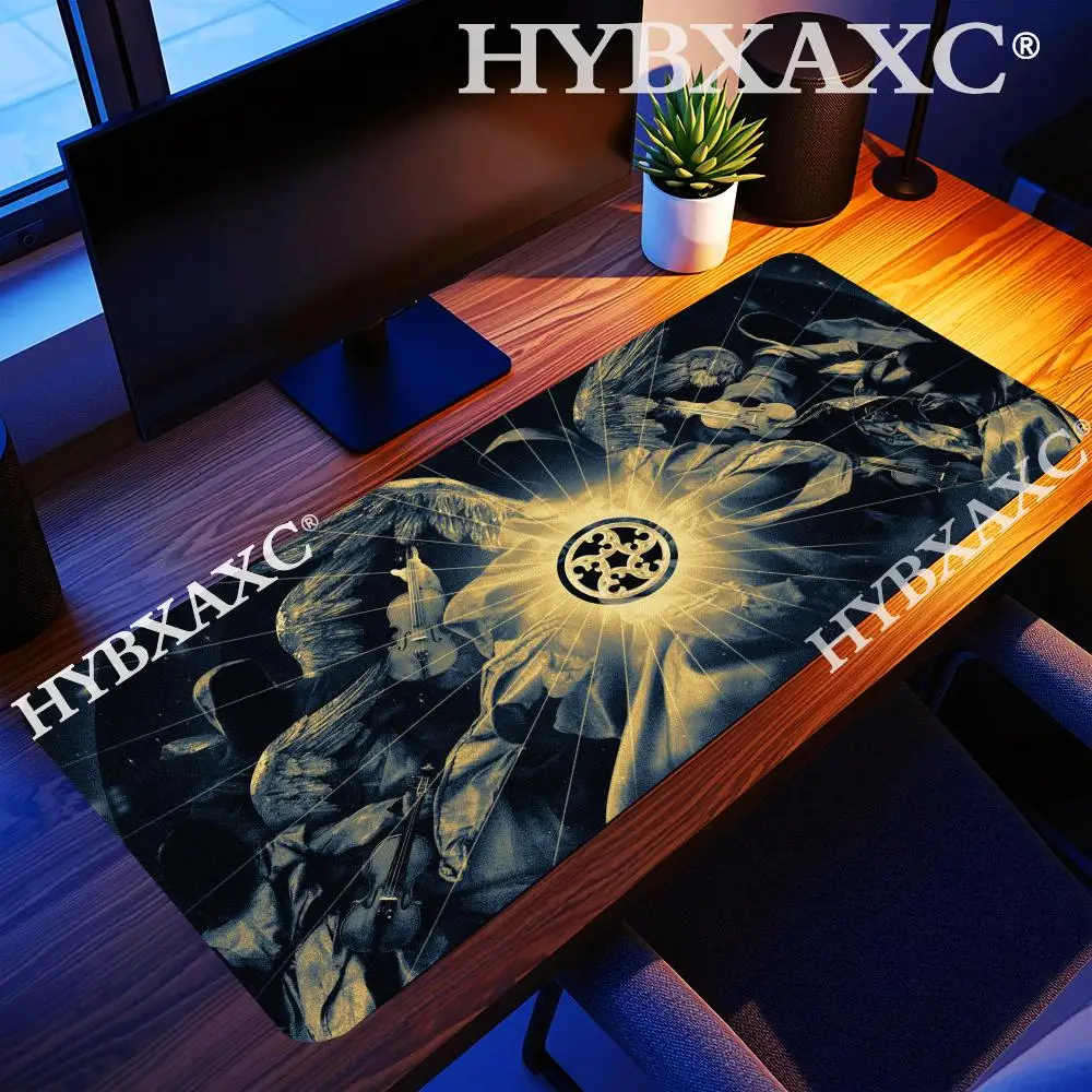 

HYBXAXC Mouse Pad Rubber Non-slip For Office Gaming Black Gold Retro Angel Violin Desk Mat