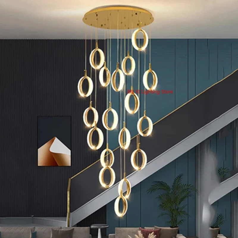 

Light Luxury Fashion Long Chandelier Postmodern Creative Coffee Shop Exhibition Hall Decoratio