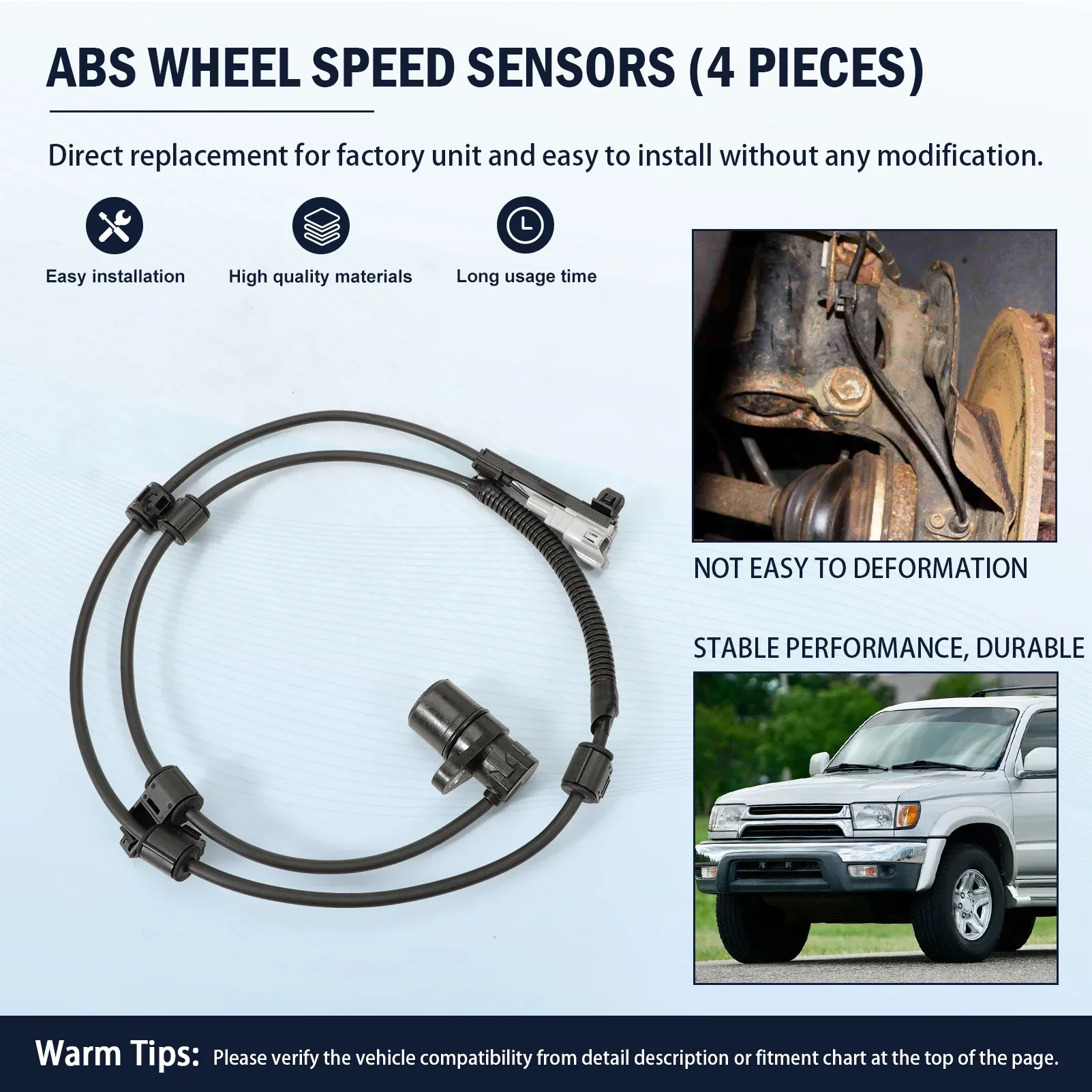 4 шт., жгут проводов датчика скорости колеса ABS 89543-35050 для 1996-2002 4Runner, передняя, задняя, левая и правая сторона 89545-35030