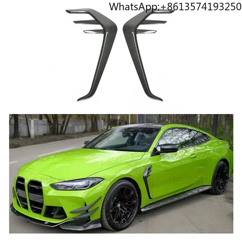 

For Dry Carbon Fiber Front Side Fender Vent Trims for BMW G80 M3 2021+ AC Style Front Fender Trims