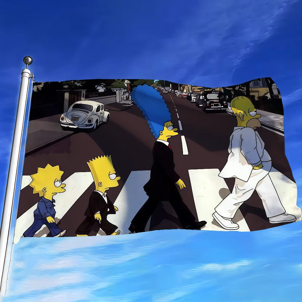 Cartoon T-The S-Simpsons-S  flag For Decoration Outdoor Picnic  Hanging Home Camping Party Banner