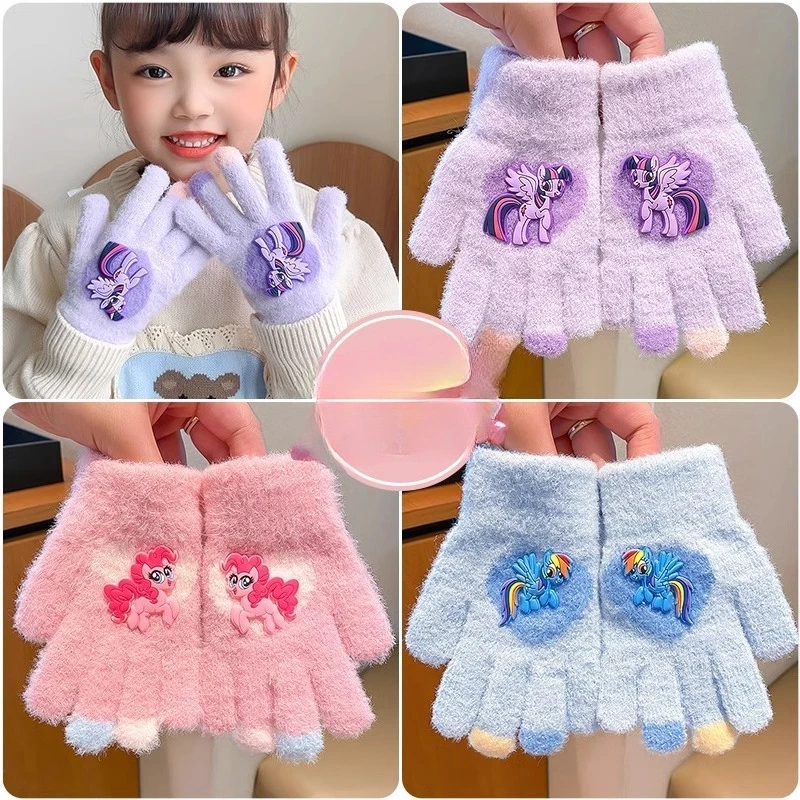 Miniso 子供用手袋 冬 5 本指 カップル 男の子と女の子 暖かさ 厚みのある分割手袋