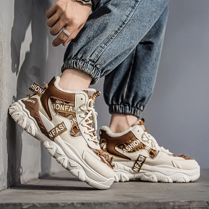 New Waterproof Hiking Shoes Men Winter Outdoor Sneakers for Men Snow Boots Plush Mountain Snowboots Outdoor Tourism Jogging Shoe - view 6