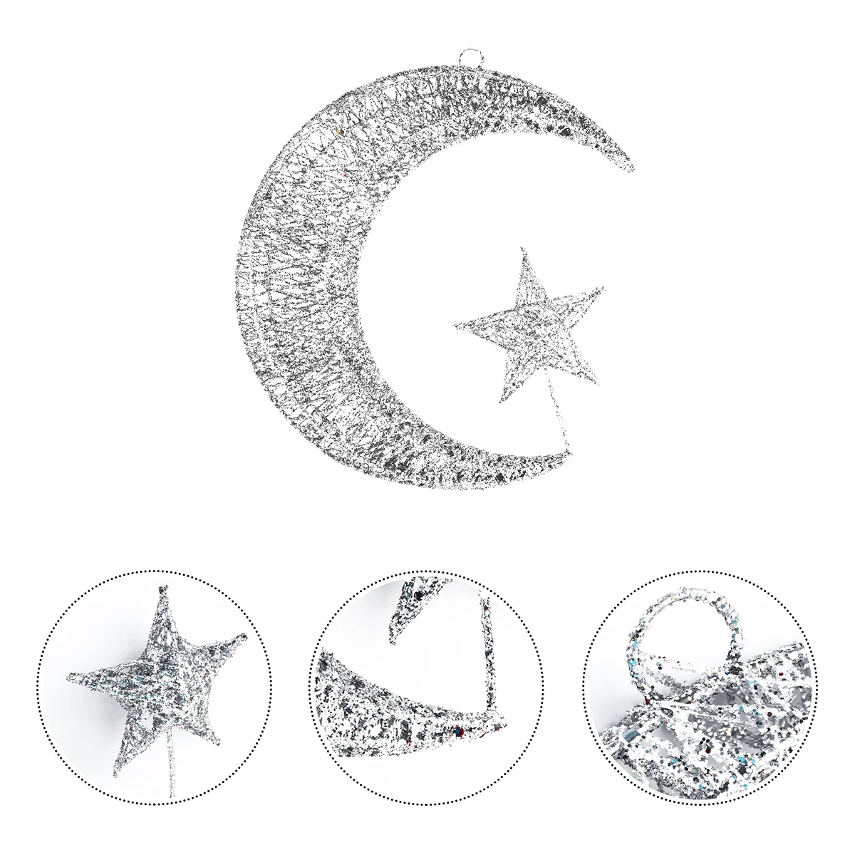 

1Pcs Christmas Hanging Pendant Star Moon Iron Art Decor 35cm Garden Wall Ornament Home Gift Christmas Pendant Decor