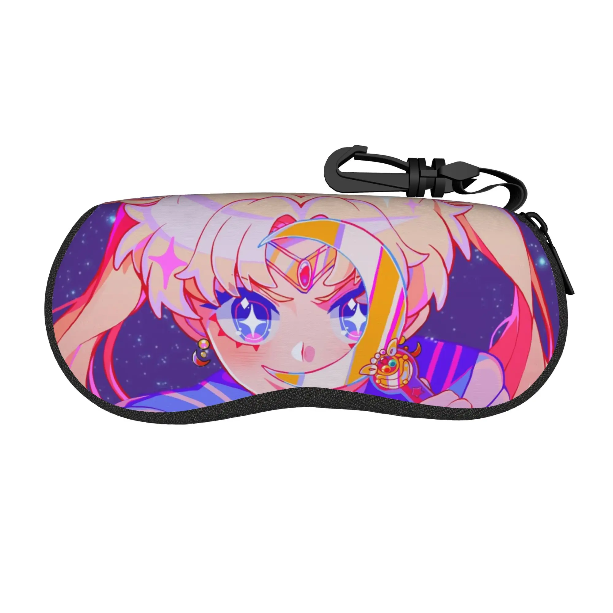 Anime Moon Girl Brillenetui für Männer und Frauen, tragbare Box, Usagi Tsukino Brillenaufbewahrungsbox, Anti-Druck-Brillenbox