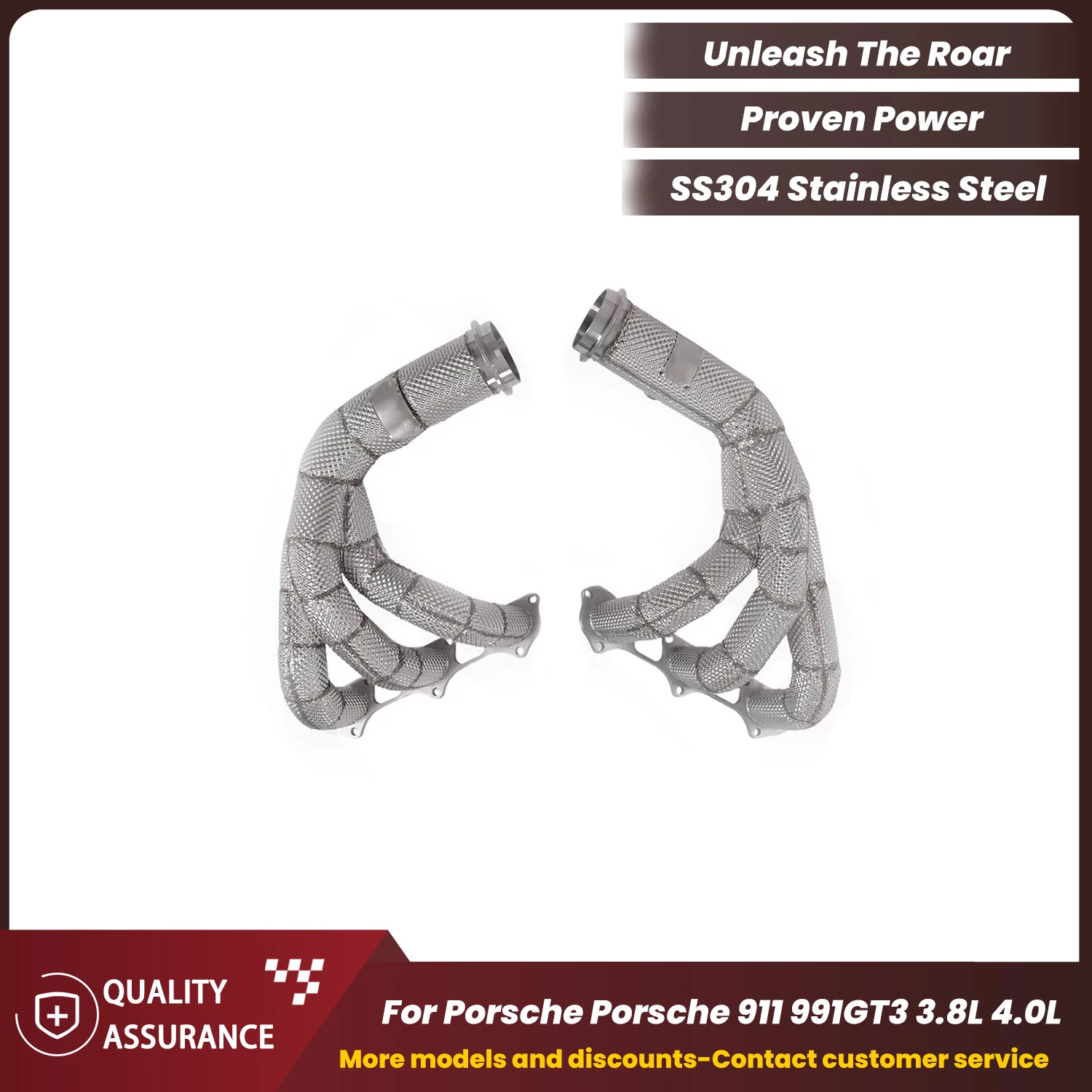 

High Flow Heat Shield SUS304 Headers for Porsche 911 991 GT3 3.8 4.0L by ECCF