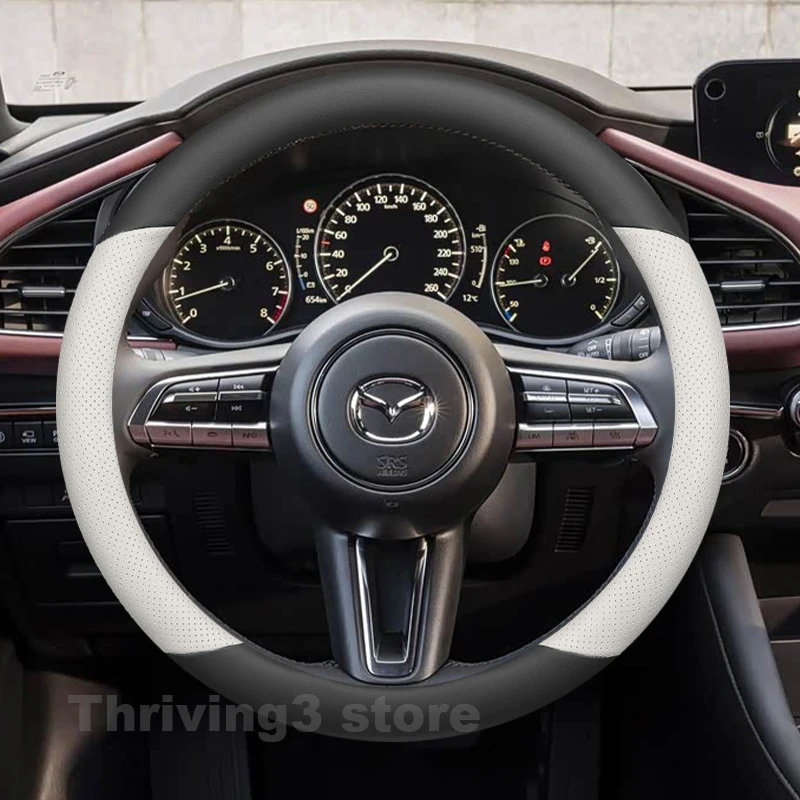 

Leather Car Steering Wheel Cover For MAZDA 3 BP AWD 2008-2025 Mazda3 Axela Manual Auto Steering Wheel interior Accessories 2025