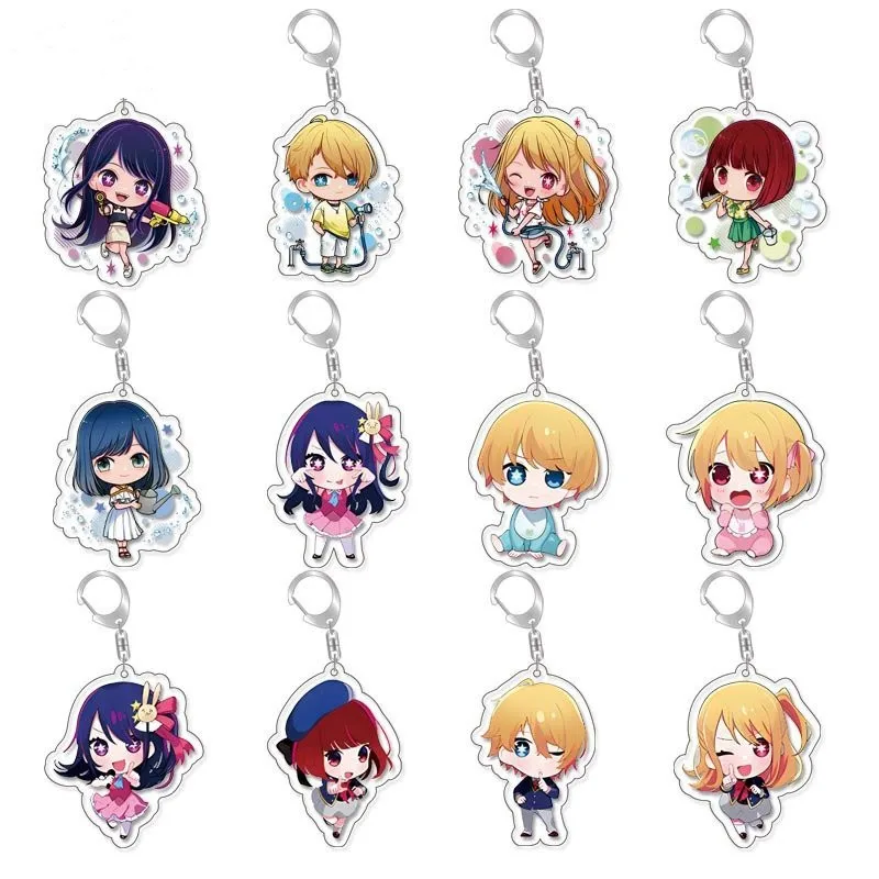 5-14pcs Anime Oshi No Ko portachiavi Cartoon Figure Hoshino Ai Sarina Kurokawa Akane Arcylic Chaveio Bag ciondolo gioielli all\'ingrosso