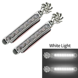 2pcs Daytime Running Lights Wind Powered Car LED DayTime Running Light 8 LED Rotation Fan No External Power Supply Headlight