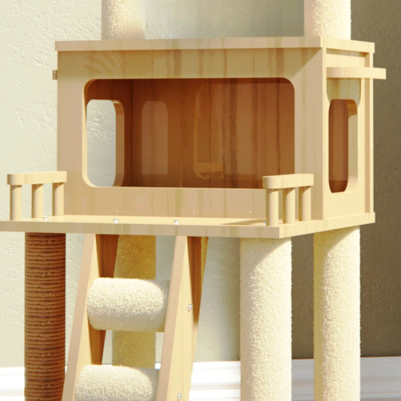 Tower Wood Cat Scrapers Toys Nest High Claw Sharpener Board Cat Scrapers Cute Tree Home Drapak Dla Kota Cat Supplies MR50CS