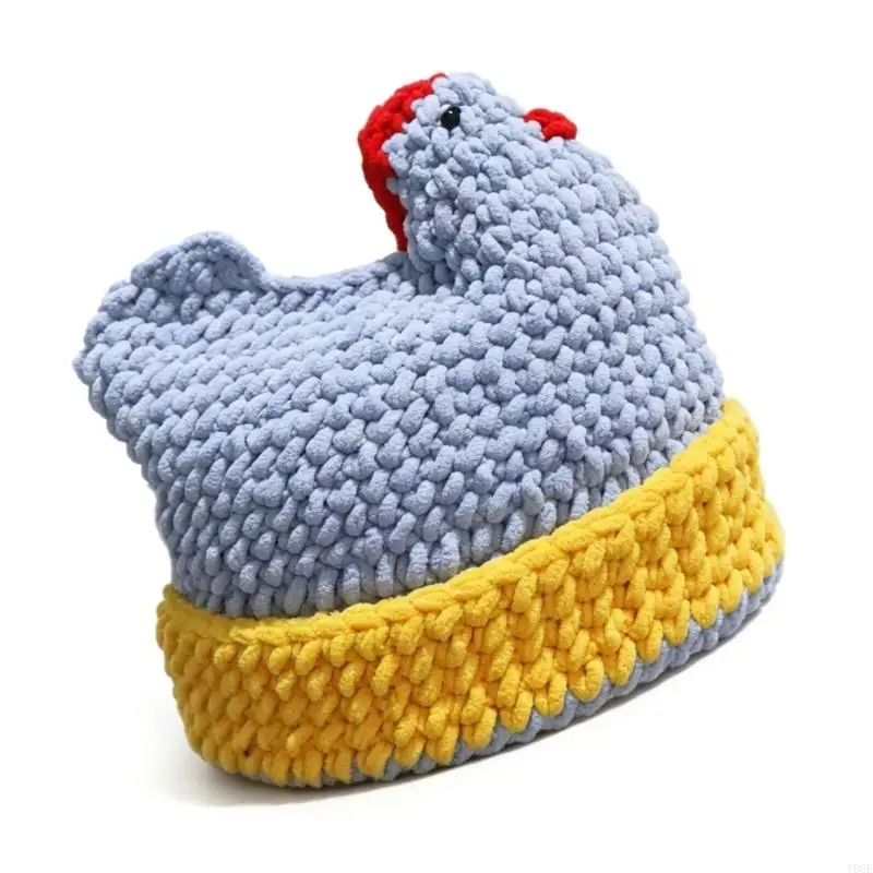 3D Huhn Gestrickte Krempe Für Thanksgiving Party Festival Winter Cosplay Kopfbedeckungen Für Männer Frauen Kinder Kostüm – Detail 7