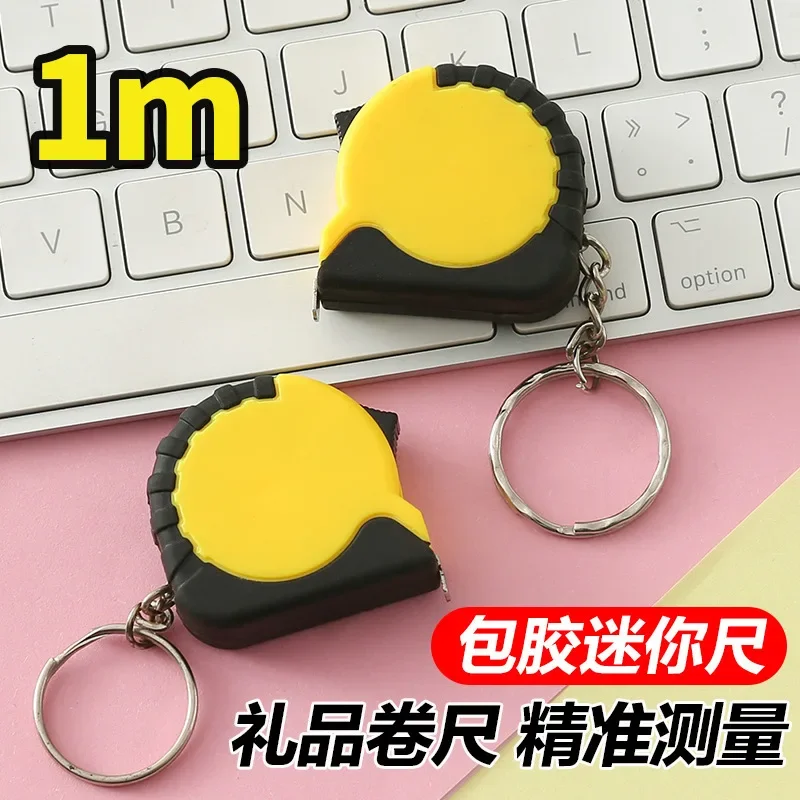 Steel Measuring Tape 1 Meter Keychain Ruler Portable PRT Coated Gift Measure Keyring Tool Factory Direct