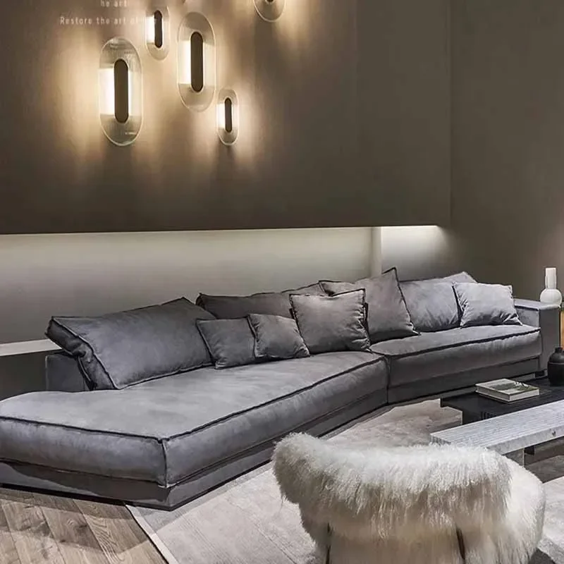 Lounge Large Living Room Sofas Soft New Arrival Wood Modern Sectional Lazy Sofa Floor Nordic White Divani Da Soggiorno Furniture