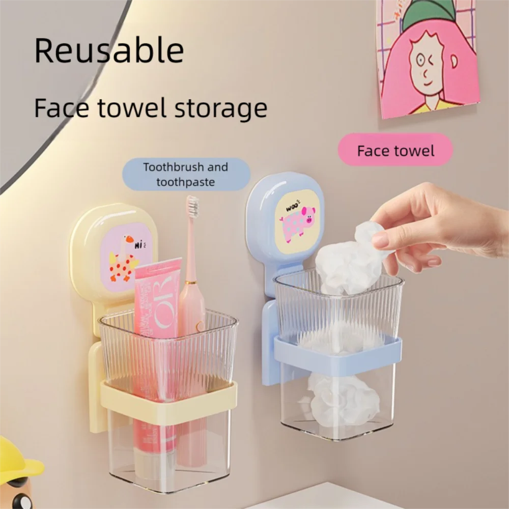 

Plastic Suction Cup Storage Box Transparent Removable Shower Storage Rack Easy Installation Large Load Bearing