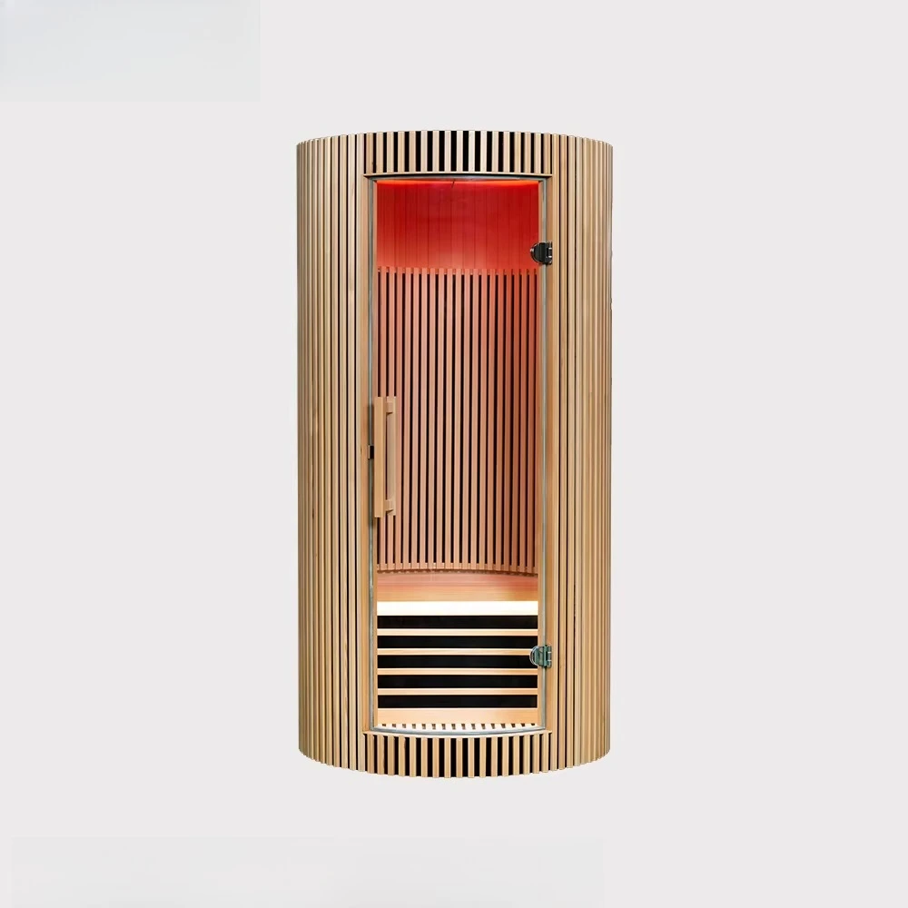 

Traditional sauna room 1 person dome solid wood USB charging with computer control panel hotel