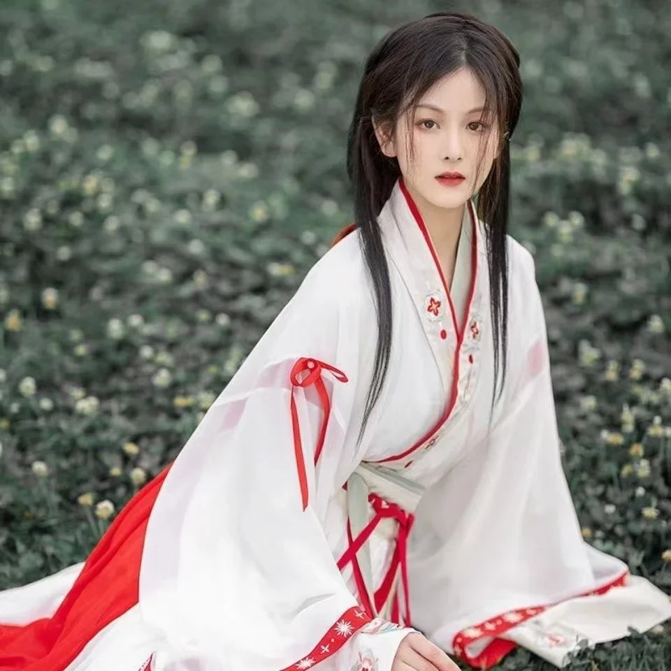Hanfu Women Chinese Traditional Dress Kimono Ancient Tang Dynasty Set Hanbok Costume Fairy Beautiful Divine Girl Vestido