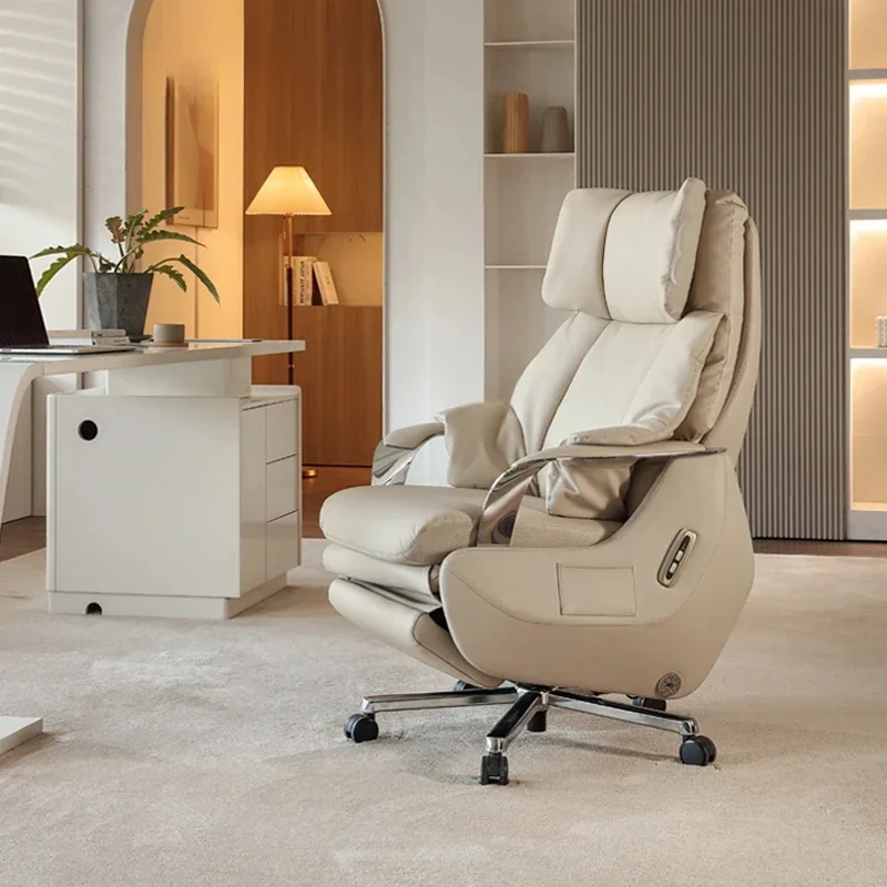 Reclining electric boss chair comfortable cowhide office chair comfortable sedentary