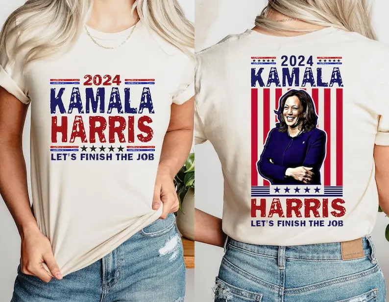 Kamala Harris Let's Finish The Job , Harris 2024 Shirt, Madam President T-Shirt, I Am Speaking  Kamala for The People Unisex