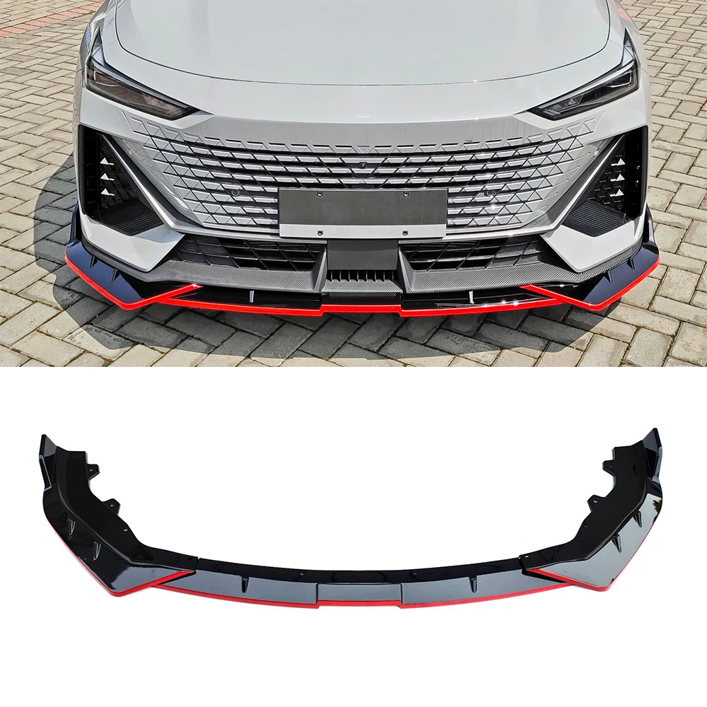 For Changan UNI-V 2022 Front Bumper Lip Chin Splitter Spoiler Diffuser Body kit Cover Guard Exterior Upgrade Tuning Accessories