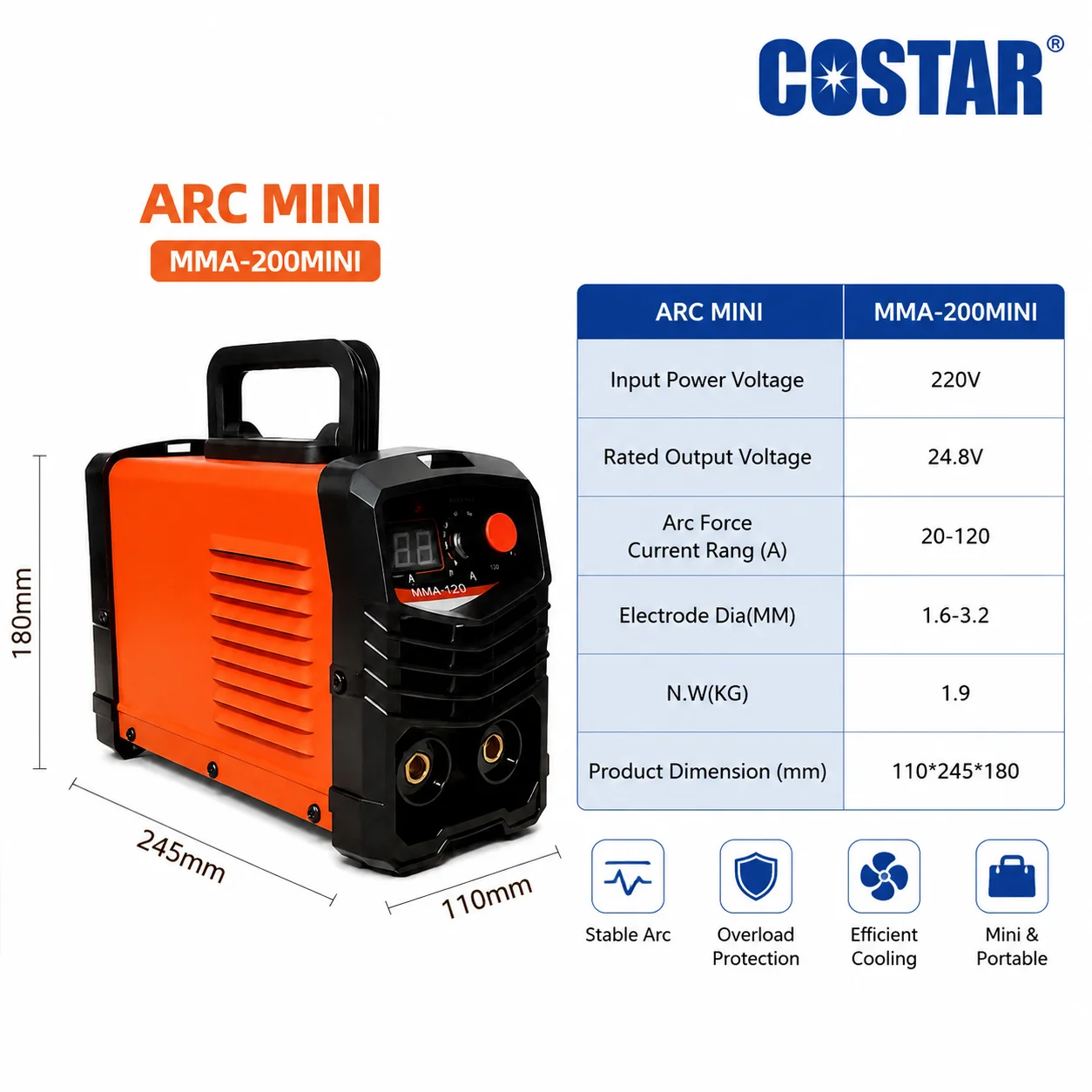 Small Igbt Mini Mma Electric Inverter Stick Portable Manual Metal Arc Welders Welding Machine