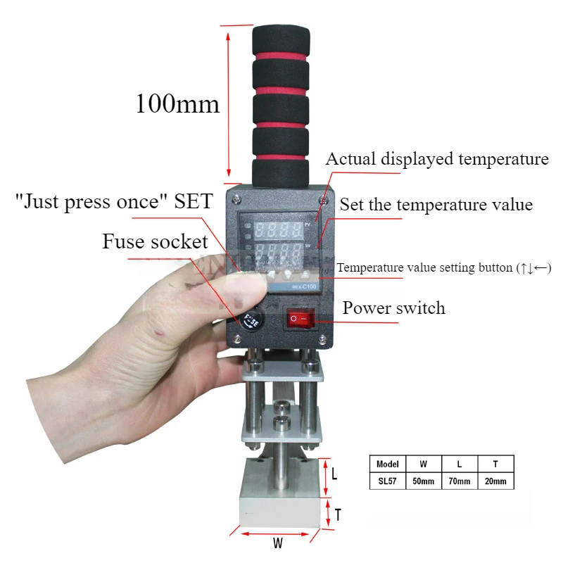 휴대용 유형 브랜딩 기계 핫 스탬핑 기계 가죽 나무 상자 마킹 기계 케이크 브랜딩 기계 5*7cm