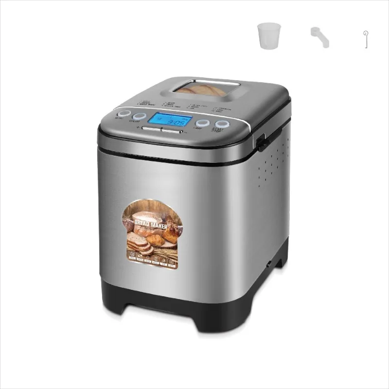 Home Fully Automatic Bread Maker with LCD Display, 12 Preset Programs, Dough Kneading & Fermentation Function