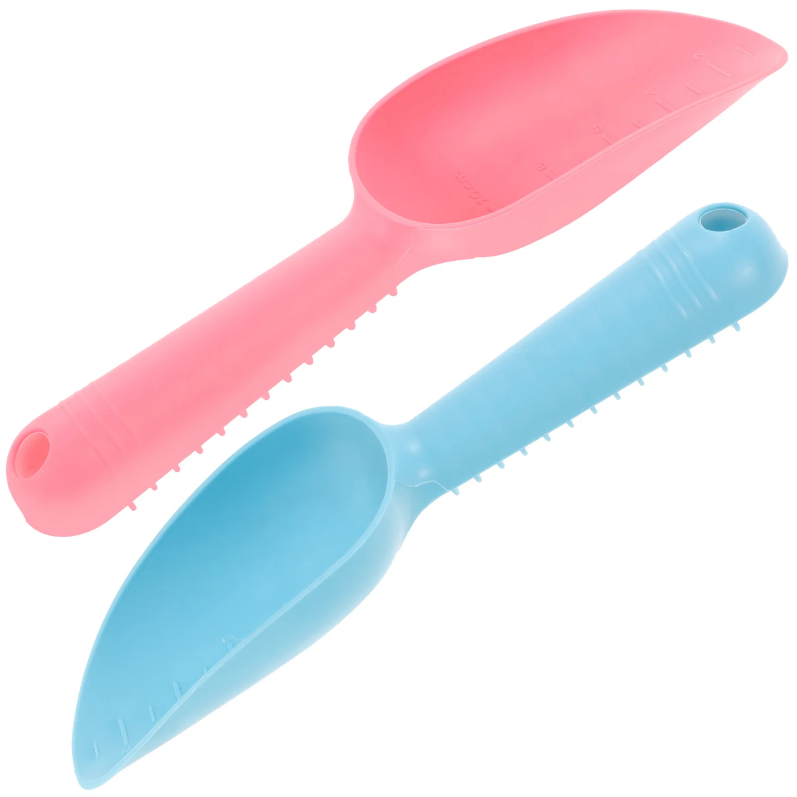 

2 pcs Plastic Garden Scoop Shovel Lightweight Transplant Tool With Centimeter Marks For Digging Planting Depth Measurement